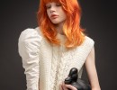 studiogiovetti fashion red hair white dress black duck wella